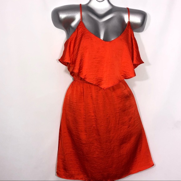 Bisou Bisou Dresses & Skirts - Bisou Bisou orange cinch waist mini party dress